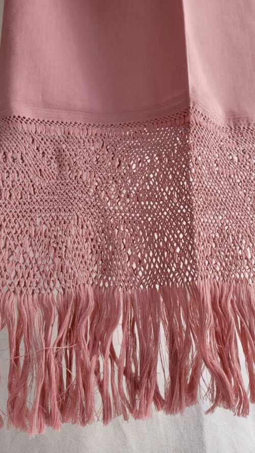 Châle Foulard Coton Tissé Vieux rose Mexique