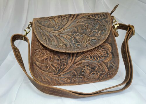 Sac Cuir Naturel Foncé Artisanat Mexicain