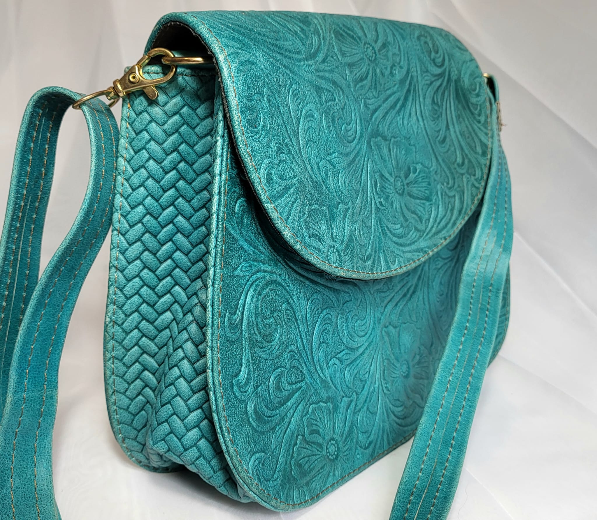 Sac Cuir Turquoise Artisanat Mexicain