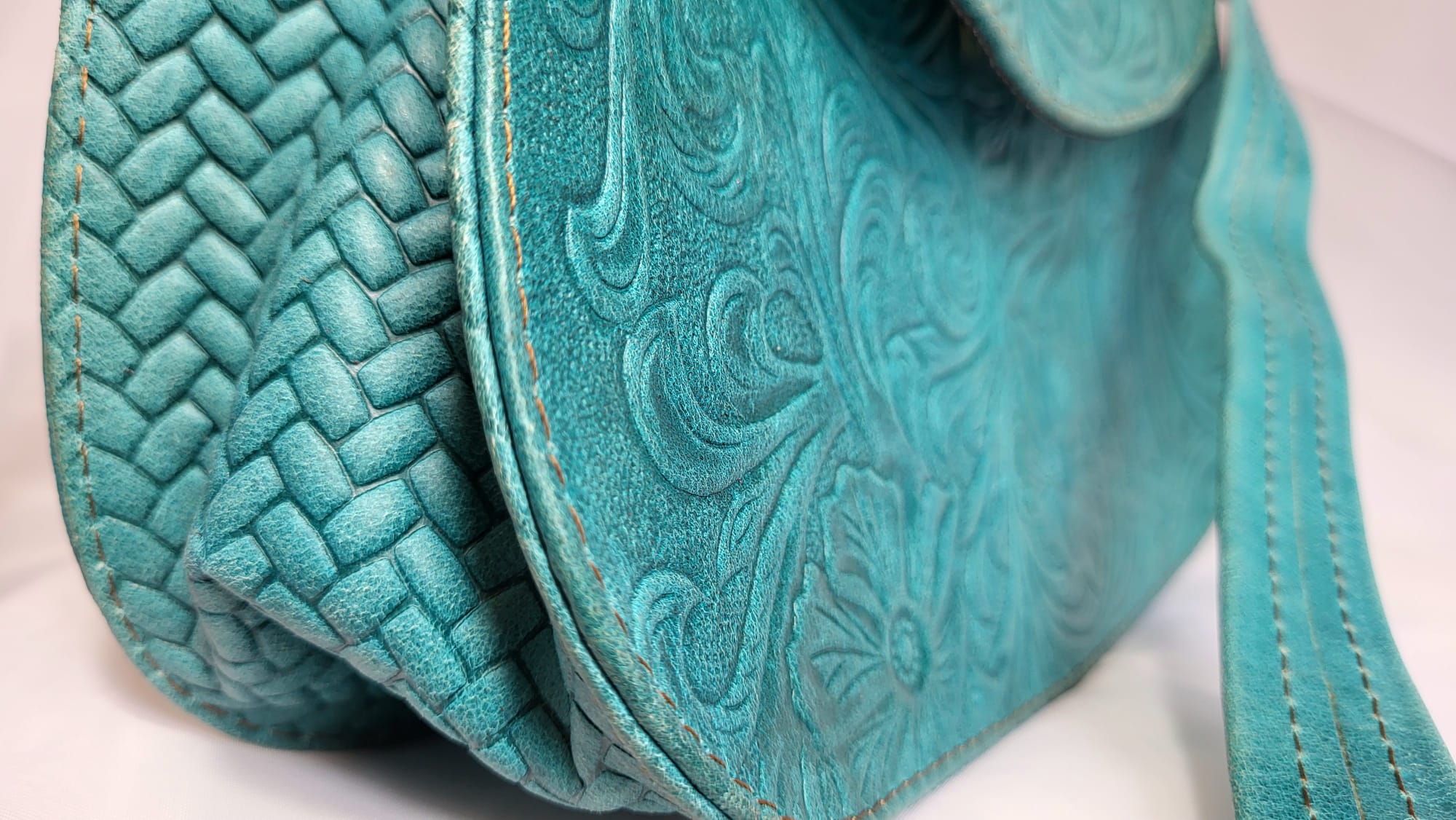 Sac Cuir Turquoise Artisanat Mexicain