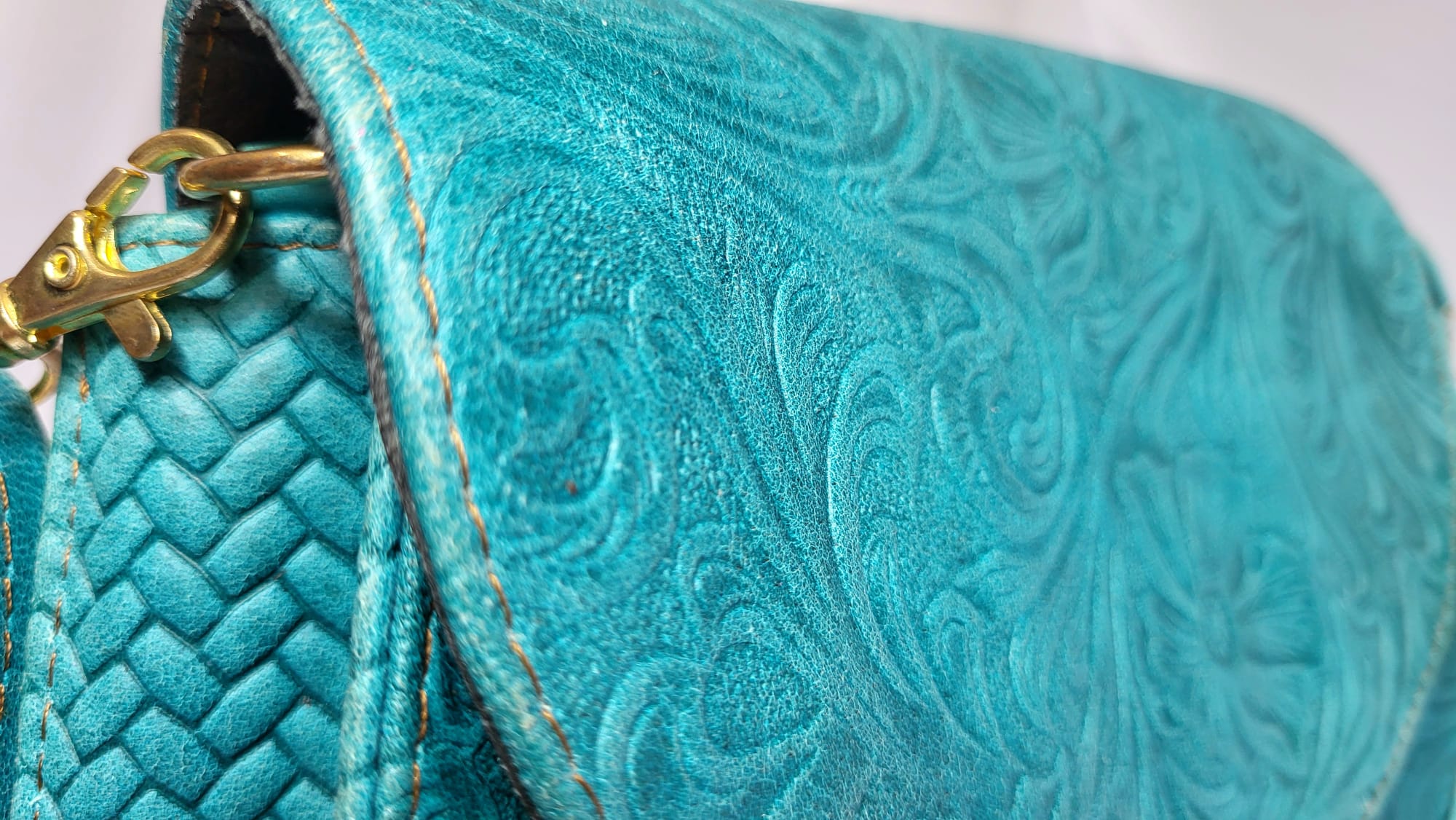 Sac Cuir Turquoise Artisanat Mexicain