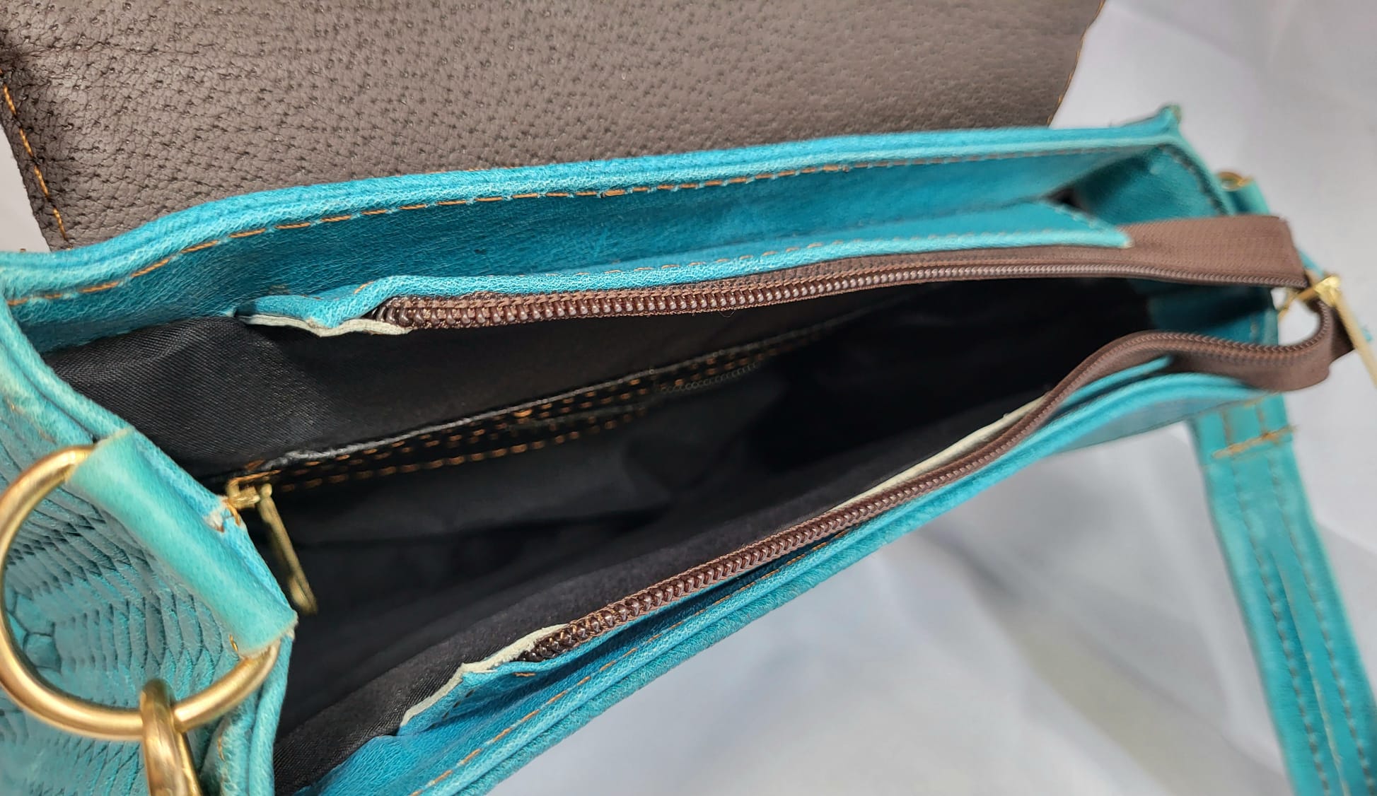 Sac Cuir Turquoise Artisanat Mexicain