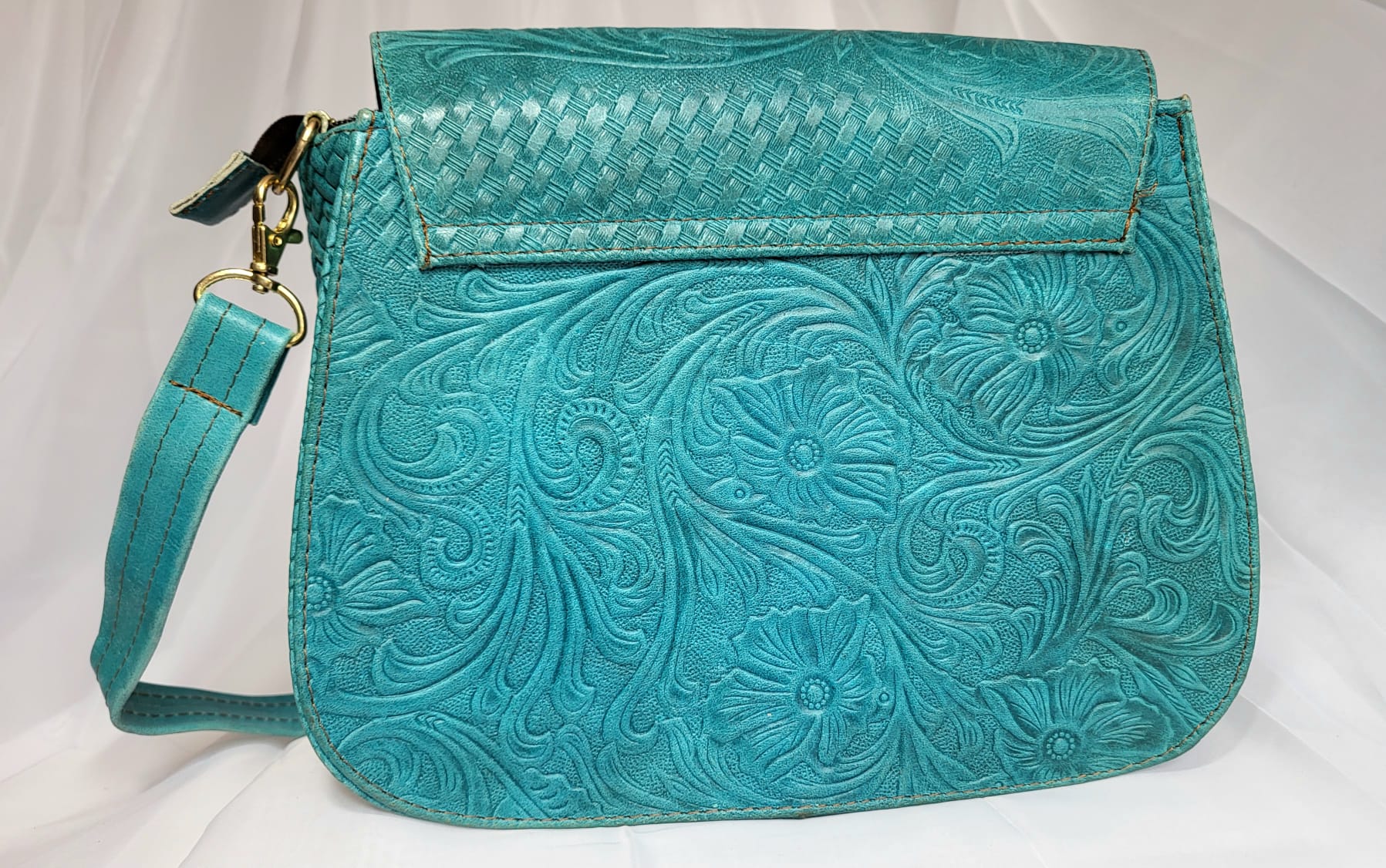 Sac Cuir Turquoise Artisanat Mexicain