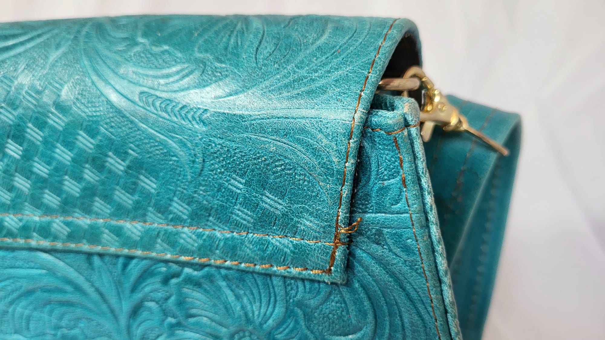 Sac Cuir Turquoise Artisanat Mexicain
