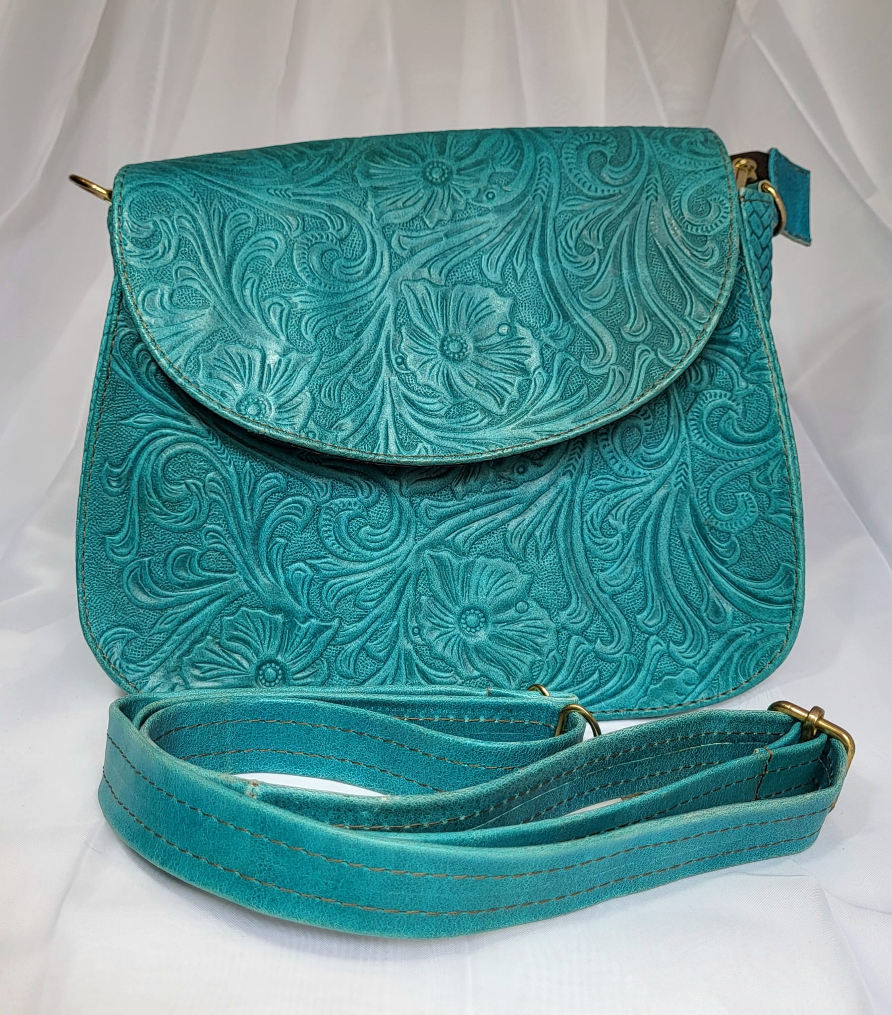 Sac Cuir Turquoise Artisanat Mexicain