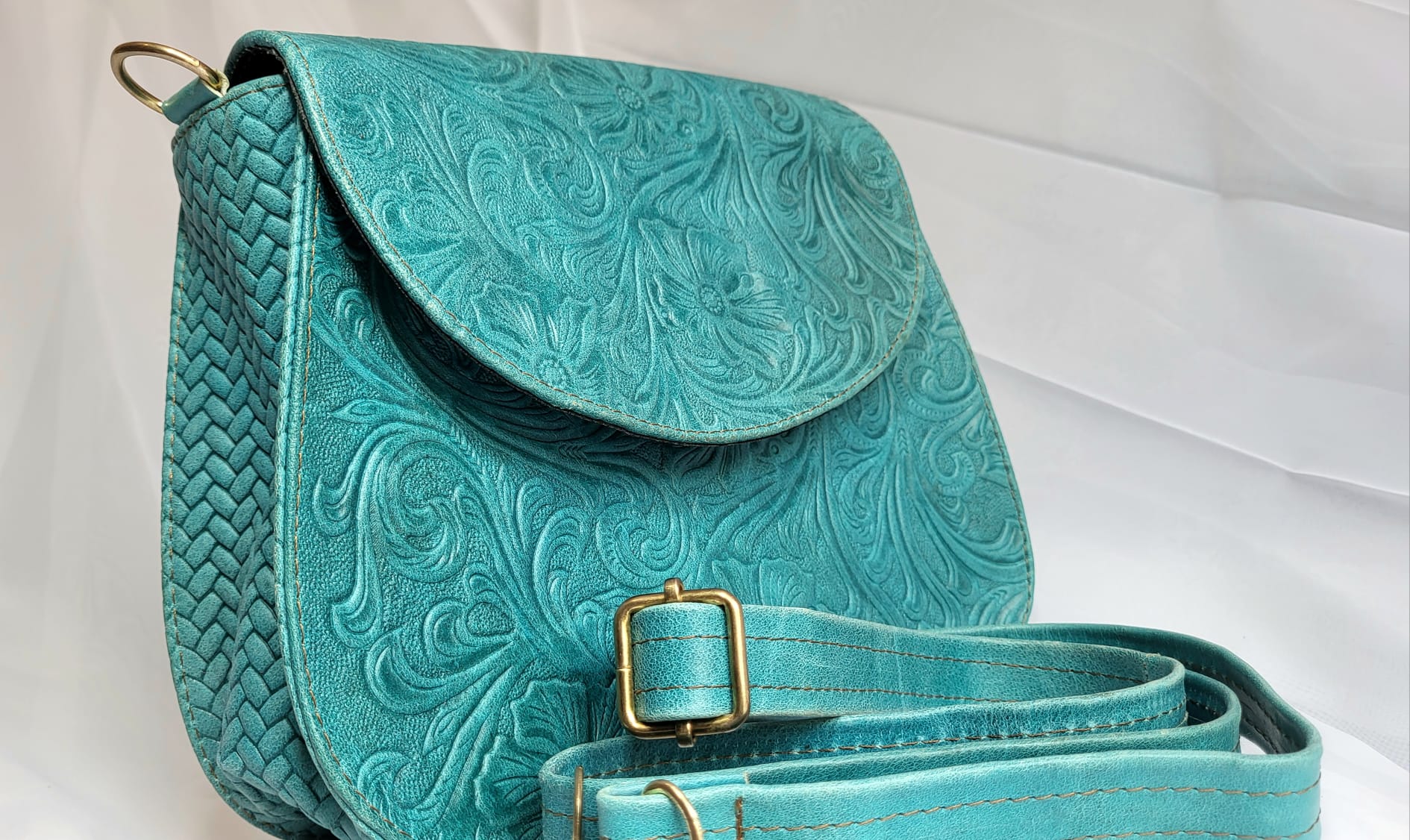 Sac Cuir Turquoise Artisanat Mexicain