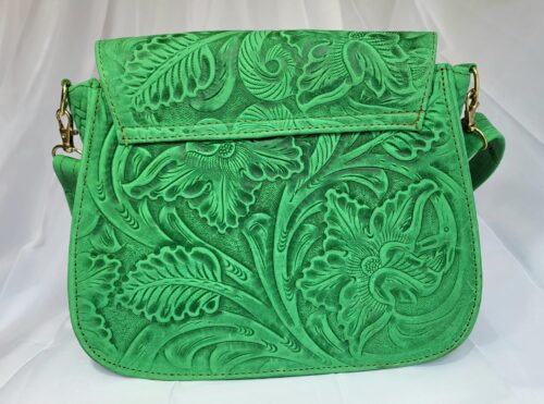 Sac Cuir Vert Artisanat Mexicain Bandoulière
