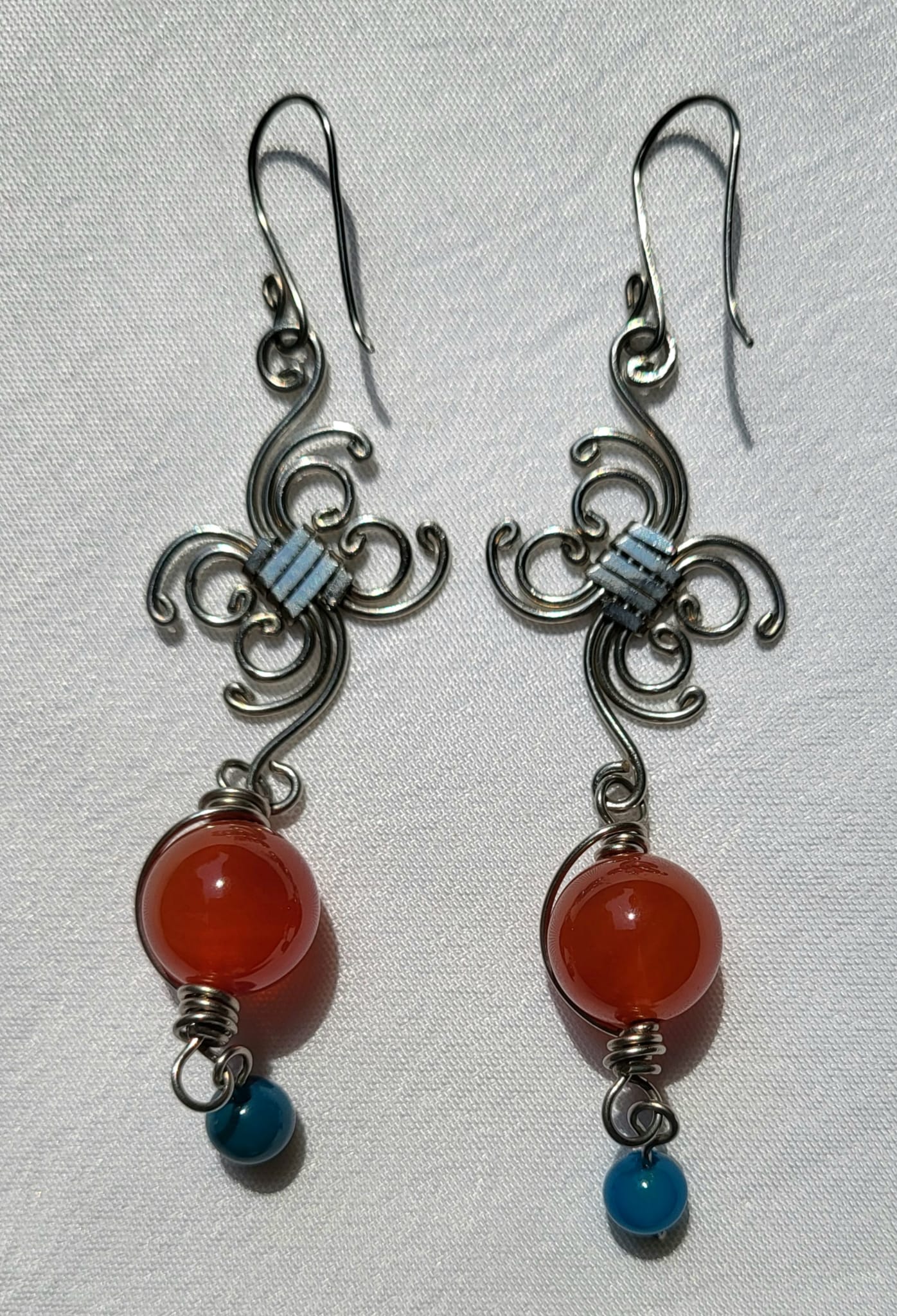 Boucles d'Oreilles Améthyste Aventurine Verte Perles Dorées
