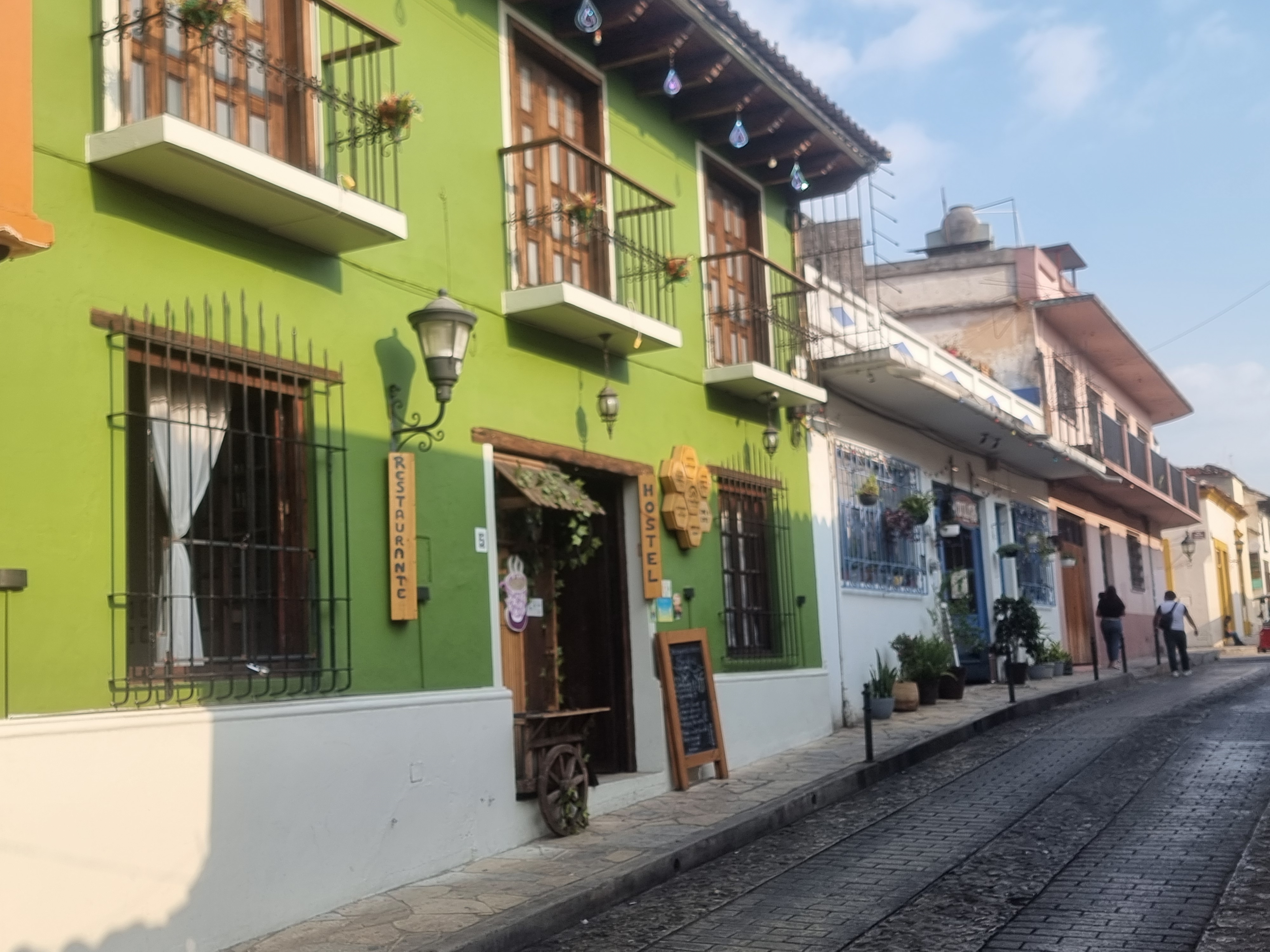Façade verte coloniale San Cristóbal de las Casas Chiapas